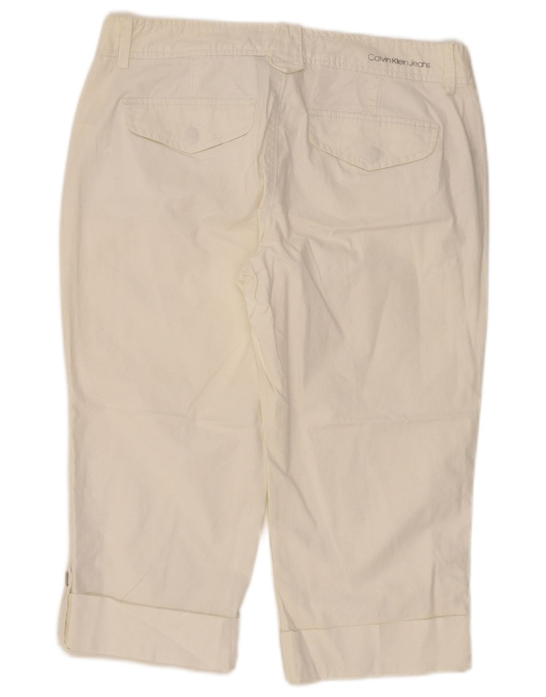 Calça capri feminina CALVIN KLEIN US 12 grande W34 L19 branco