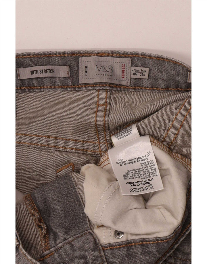 Jeans retos femininos Marks & Spencer W30 L29 algodão cinza