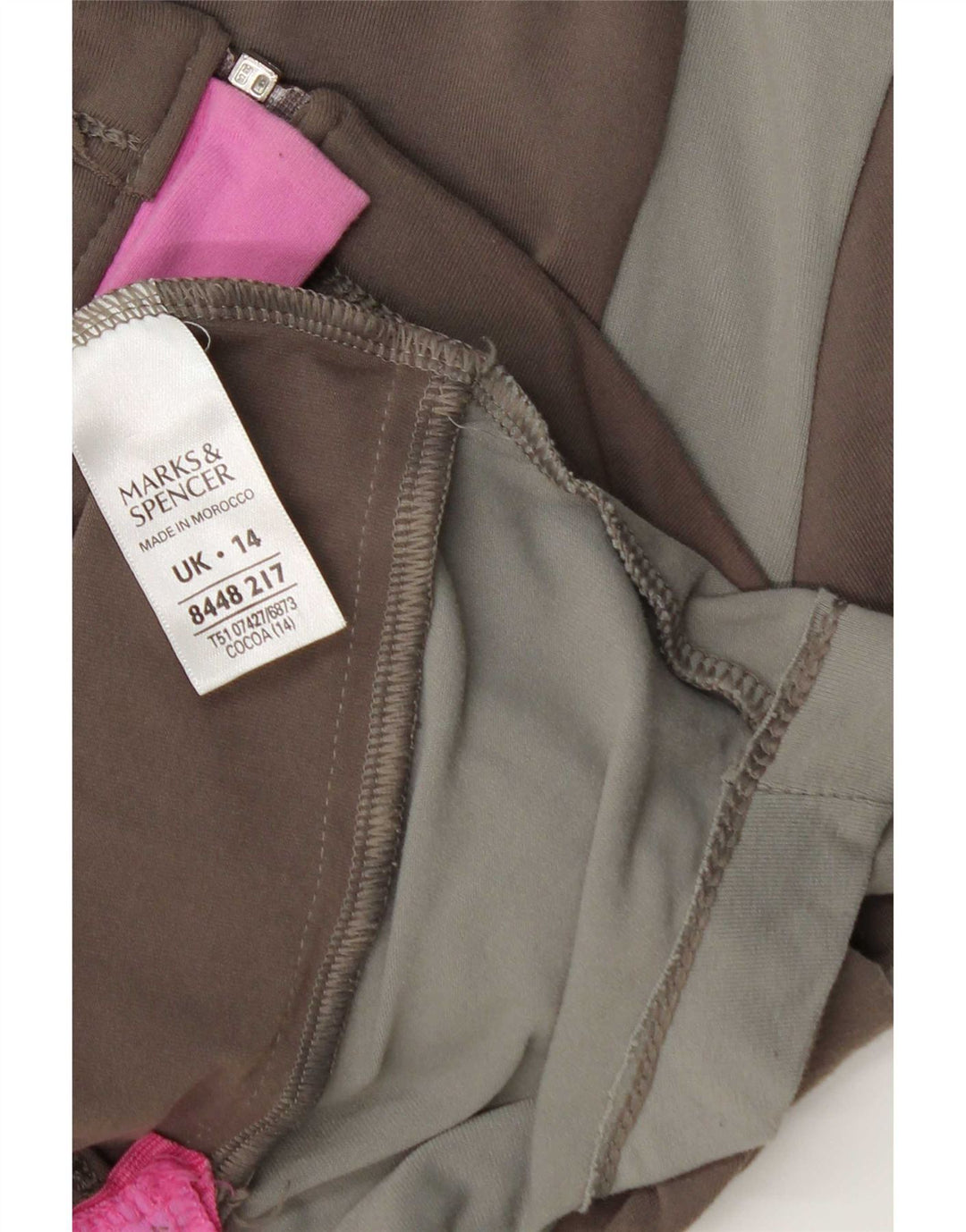 Jaqueta feminina de agasalho Marks & Spencer Reino Unido 14 grande bloco colorido marrom