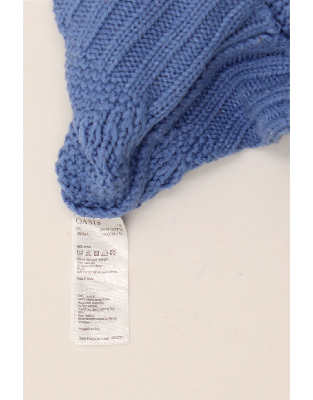 Suéter feminino OASIS com gola alta e gola redonda Reino Unido 6 XS azul acrílico