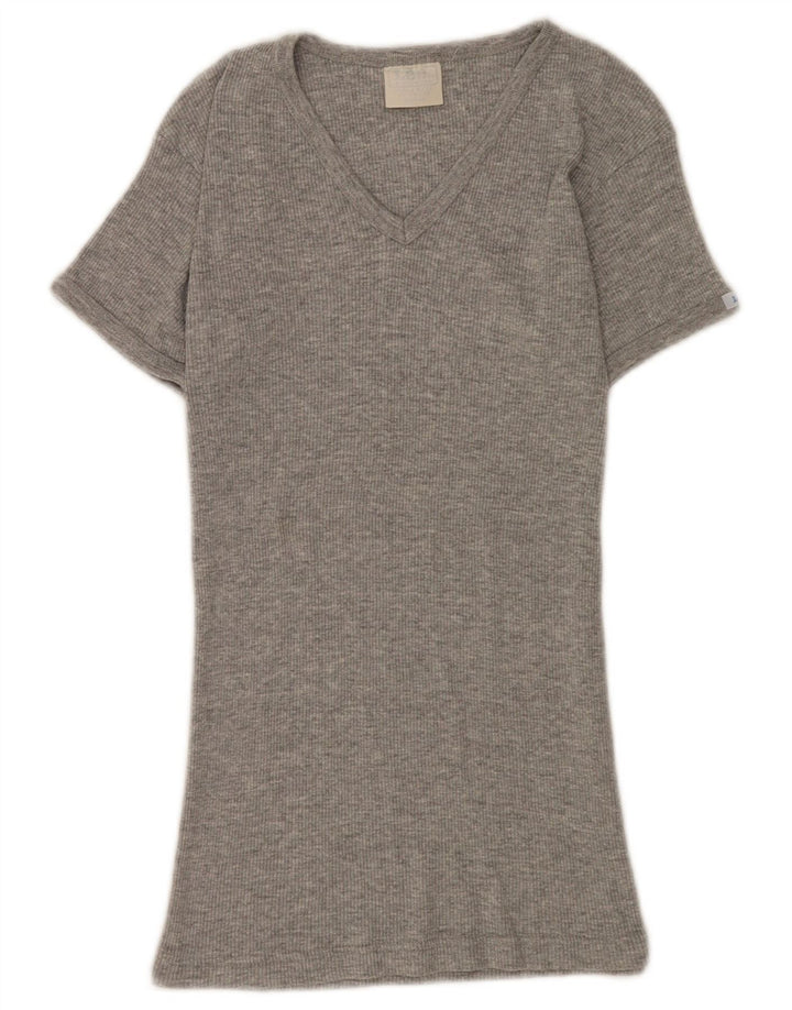 Camiseta feminina Lee UK 8 pequena algodão cinza