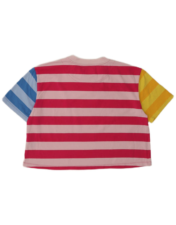 Karl Kani Camiseta Feminina Crop Graphic Top UK 10 Pequena Listrada Multicolorida