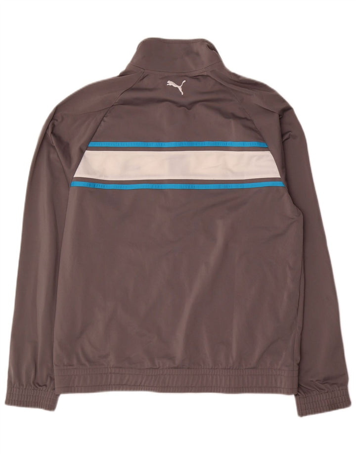 PUMA Mens Tracksuit Top Jacket Médio Cinza Colourblock Poliéster