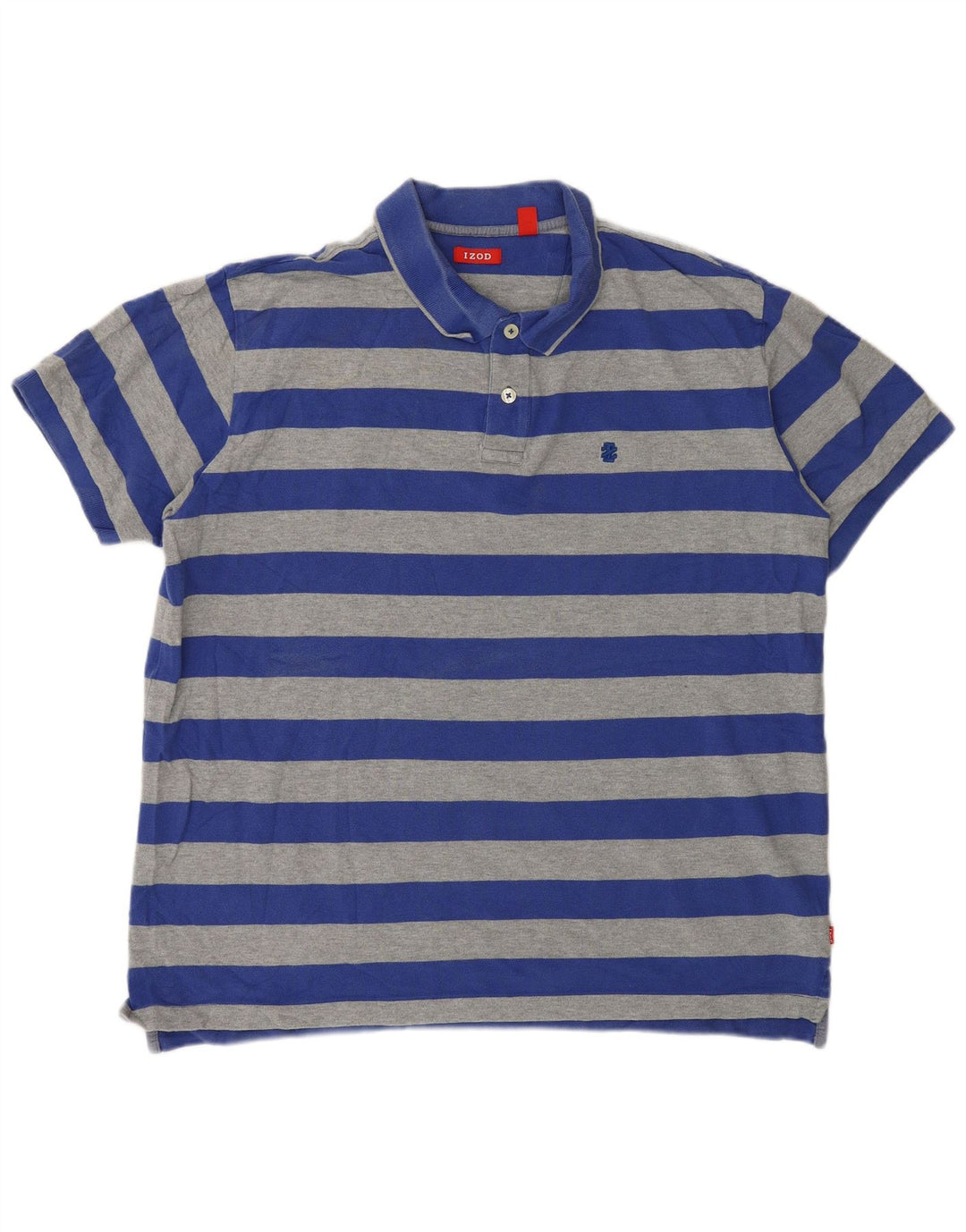 Camisa polo masculina Izod XL algodão listrado azul