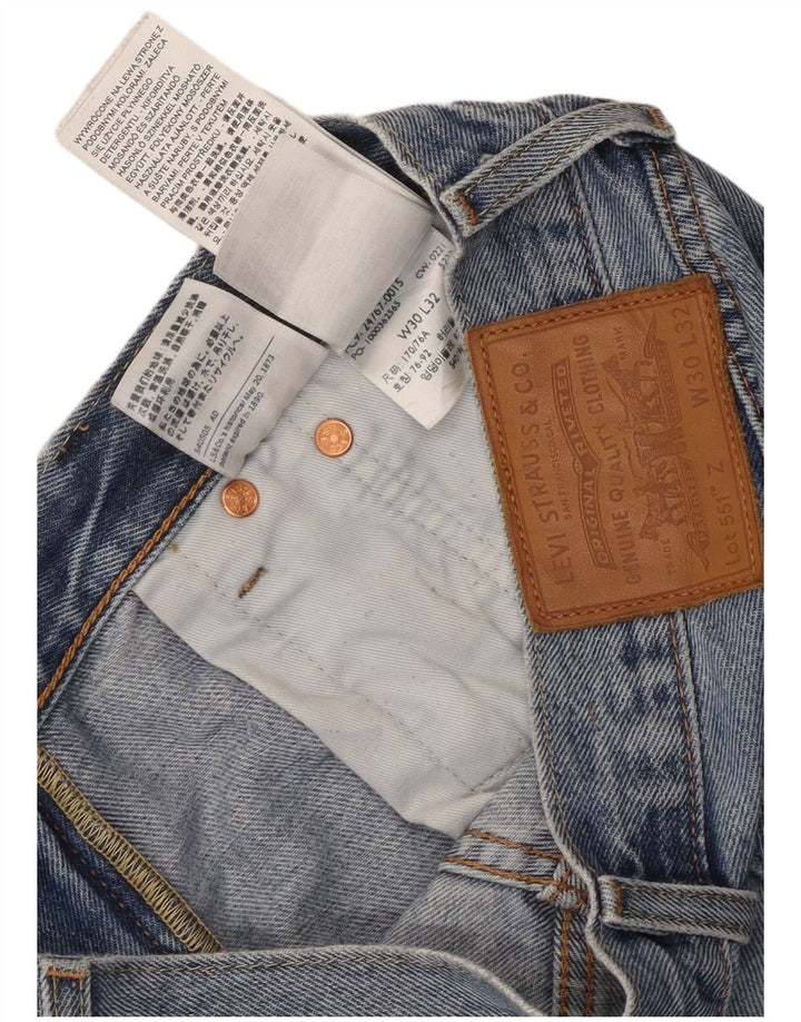 Levi's Masculino 551 Straight Jeans W30 L32 Azul Algodão