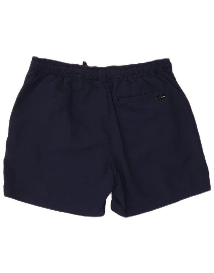 Shorts de natação masculino Ted Baker tamanho 4 grande azul marinho poliamida