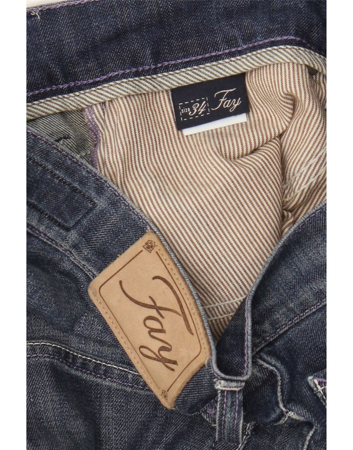 Fay Mens Slim Jeans W34 L33 Azul Algodão