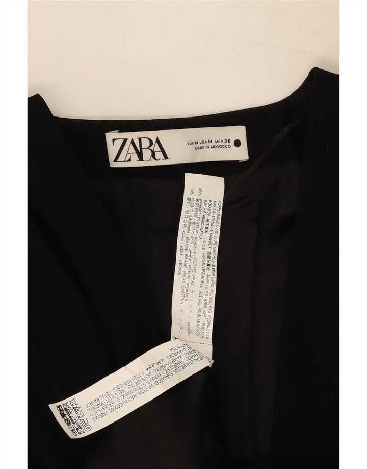 Vestido bodycon regular feminino Zara Reino Unido 14 poliéster preto médio