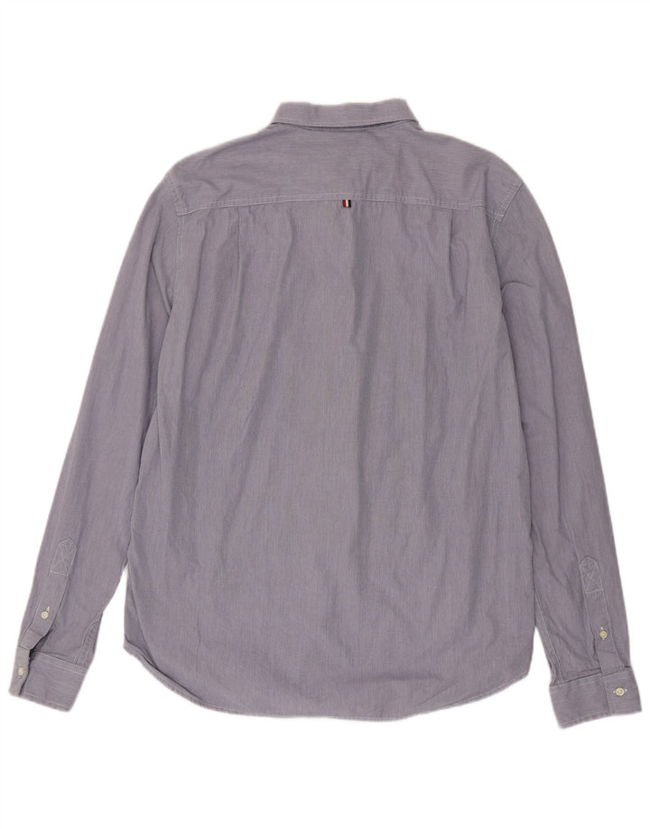 Camisa masculina Superdry XL listrada azul algodão