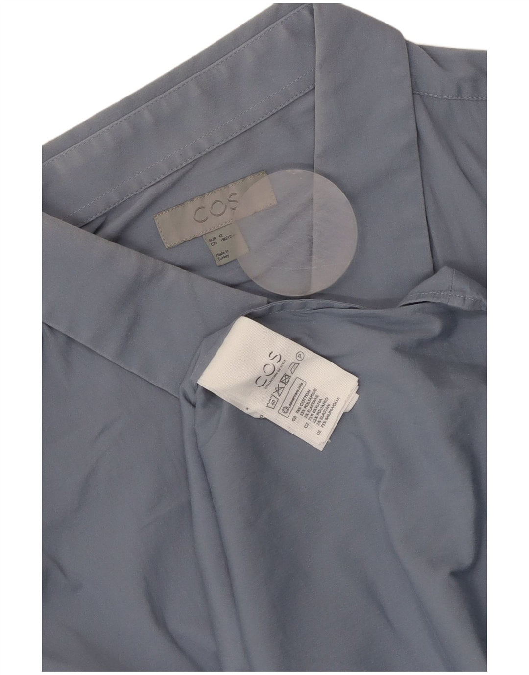 Camisa masculina Cos tamanho 42 grande algodão azul