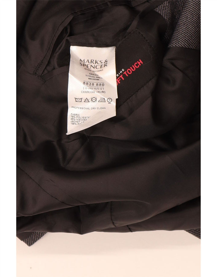 Jaqueta blazer masculina de 2 botões MARKS & SPENCER UK 46 XL cinza poliéster