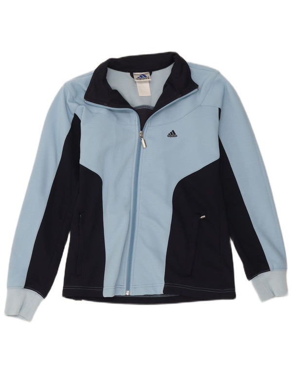 Adidas Womens Tracksuit Top Jacket UK 12 Médio Azul Marinho Colourblock