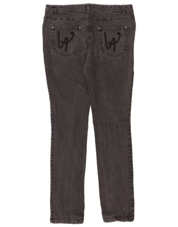 Laura Ashley Calça jeans skinny feminina UK 14 grande W34 L32 algodão cinza