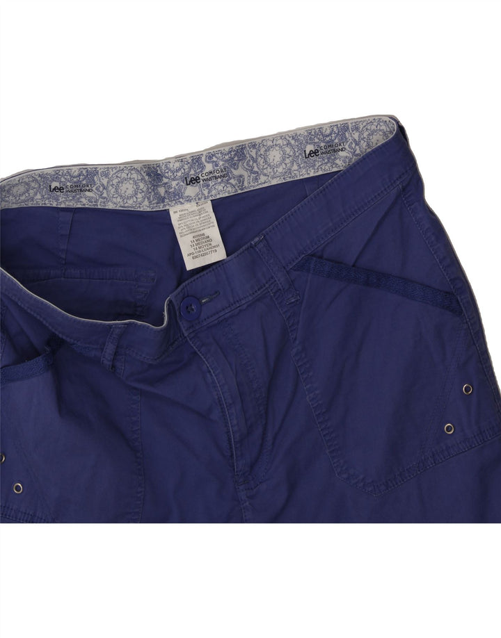 LEE Womens Straight Capri Trousers US 14 XL W34 L18 Blue Cotton Vintage Lee and Second-Hand Lee from Messina Hembry 