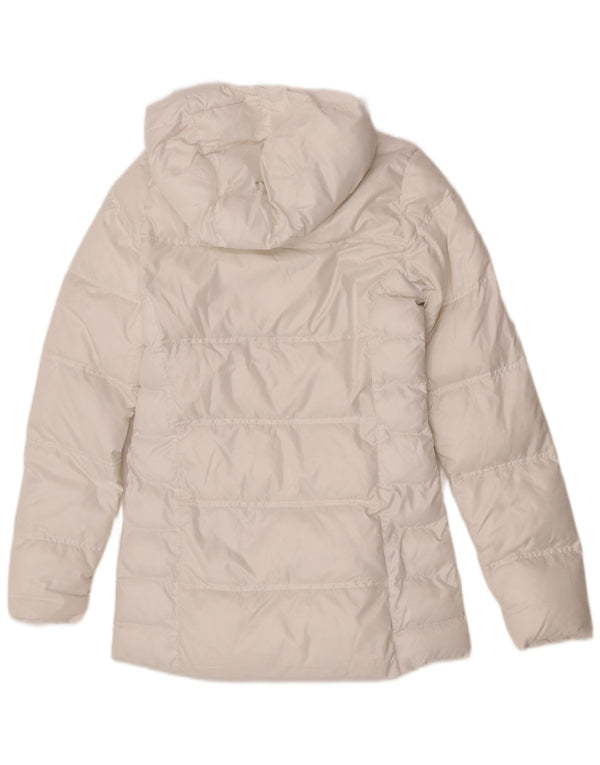 Casaco acolchoado oversized com capuz feminino Adidas UK 6 XS branco poliéster