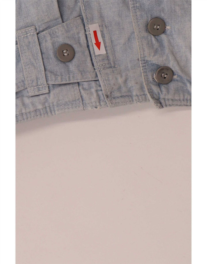 Jaqueta jeans bomber masculina vintage Reino Unido 36 azul pequeno
