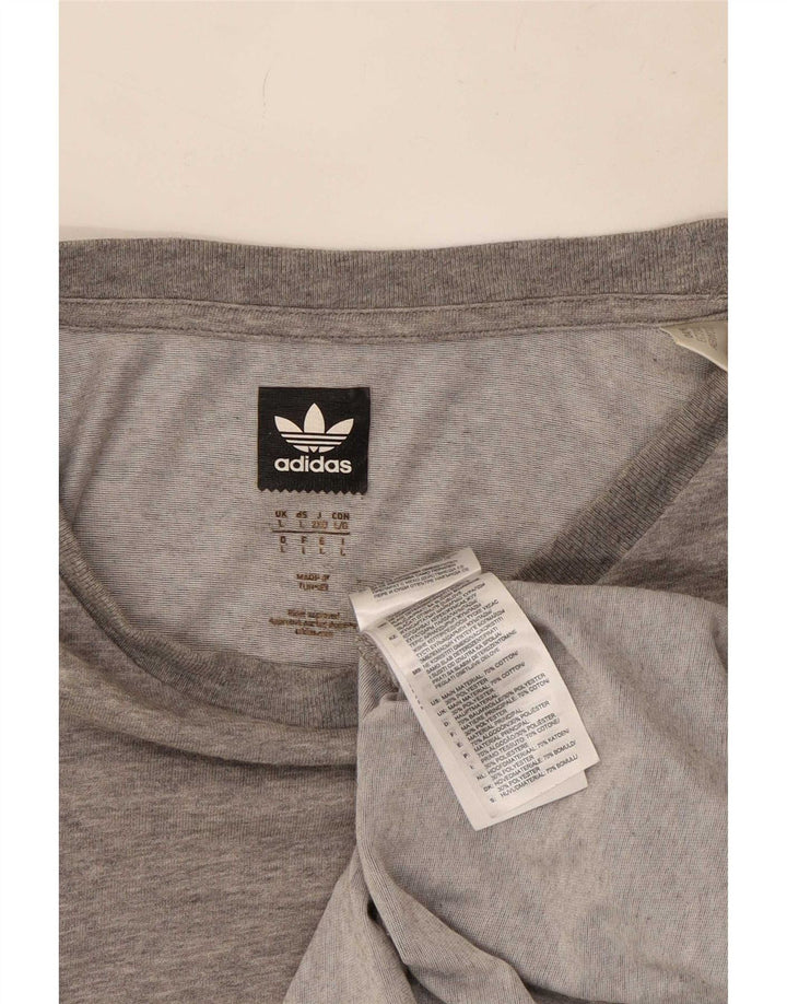 Camiseta masculina Adidas grande algodão manchado cinza