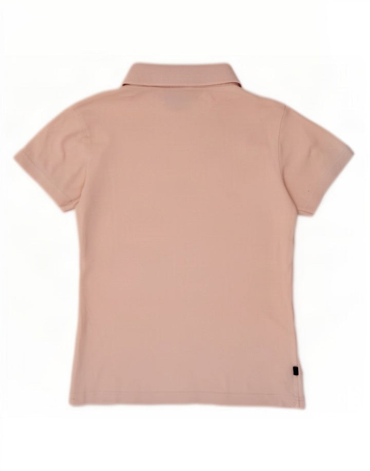 Camisa polo feminina Asics UK 10 pequena algodão rosa