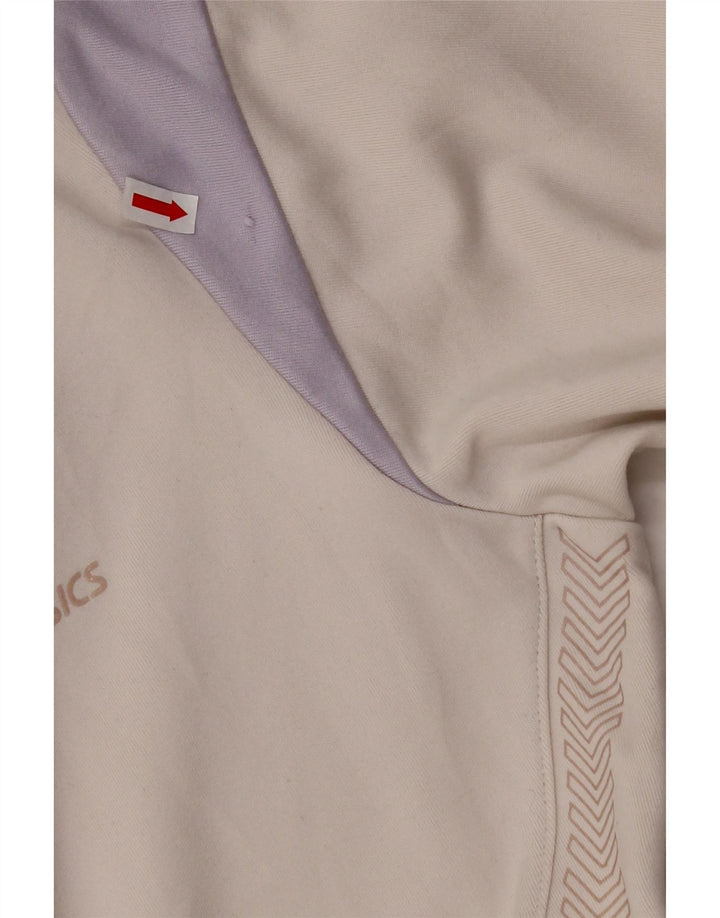 ASICS Womens Tracksuit Top Jacket UK 14 Médio Branco Colourblock