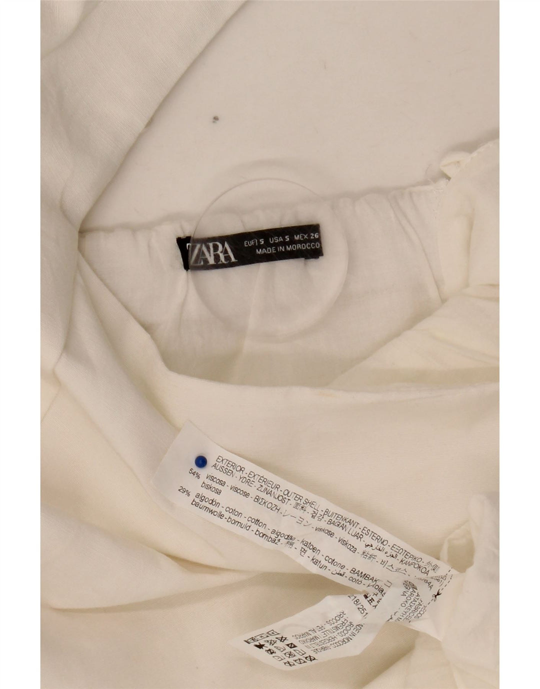 Vestido bainha feminino Zara Reino Unido 8 pequeno viscose branca