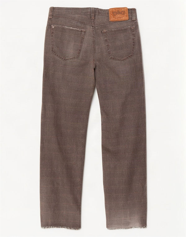 Dolce & Gabbana Mens Straight Chino Trousers W35 L33 Grey Check Cotton
