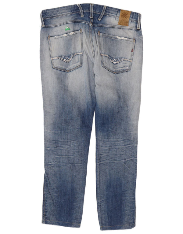 Replay Masculino Anbass Slim Jeans W34 L29 Azul Algodão