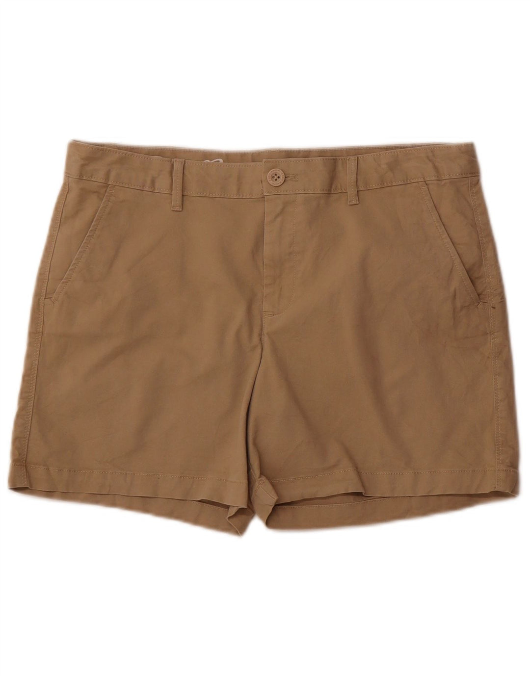 Shorts Chino feminino Eddie Bauer EUA 12 grande W34 algodão bege