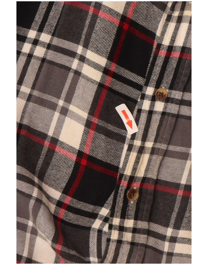 Camisa masculina de flanela grande Chaps 2XL algodão xadrez preto