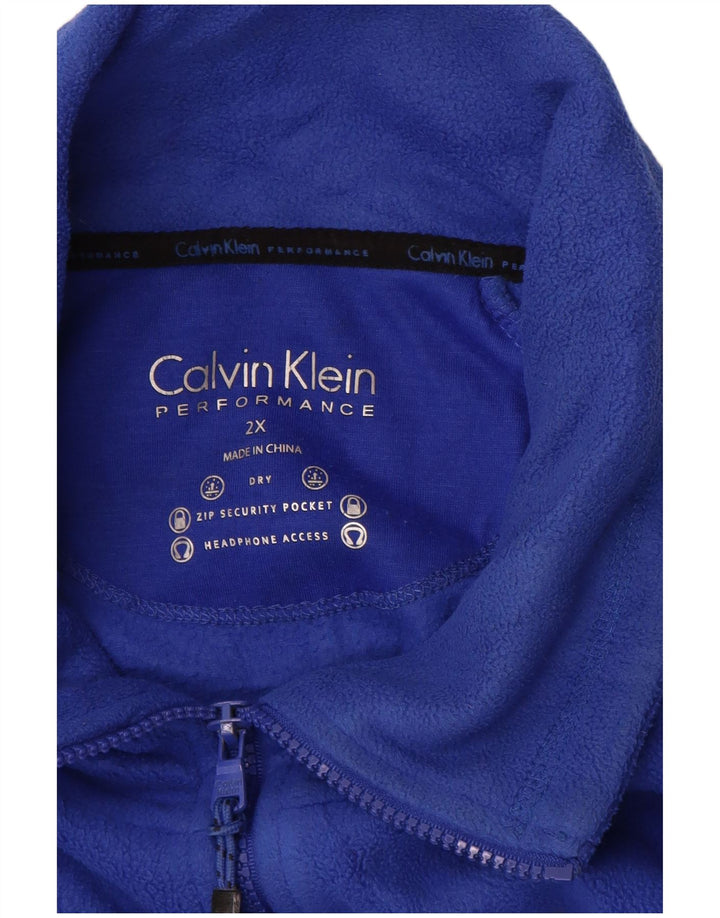 Jaqueta de lã masculina CALVIN KLEIN UK 44 2XL poliéster azul