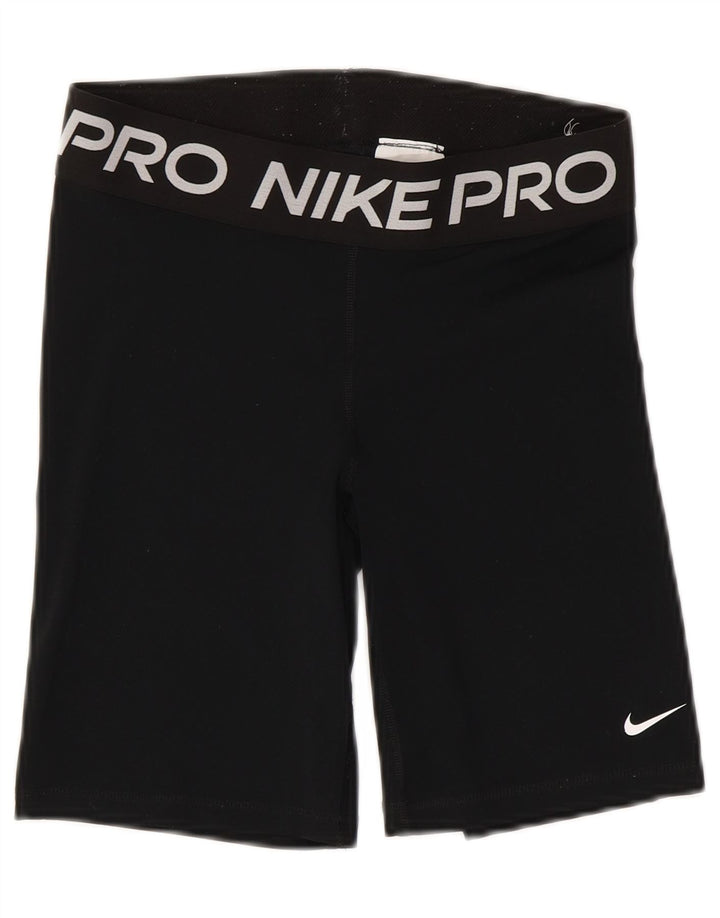 Shorts esportivos femininos NIKE Dri Fit Graphic UK 12 médio preto poliéster