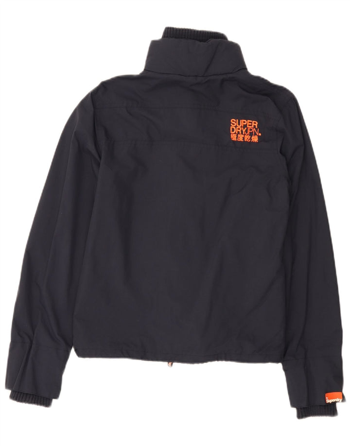 Jaqueta de chuva feminina Superdry The Windcheater Graphic UK 12 médio azul marinho