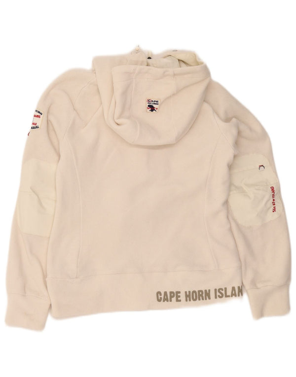 Jaqueta de lã com capuz feminina Cape Horn UK 10 pequena branca