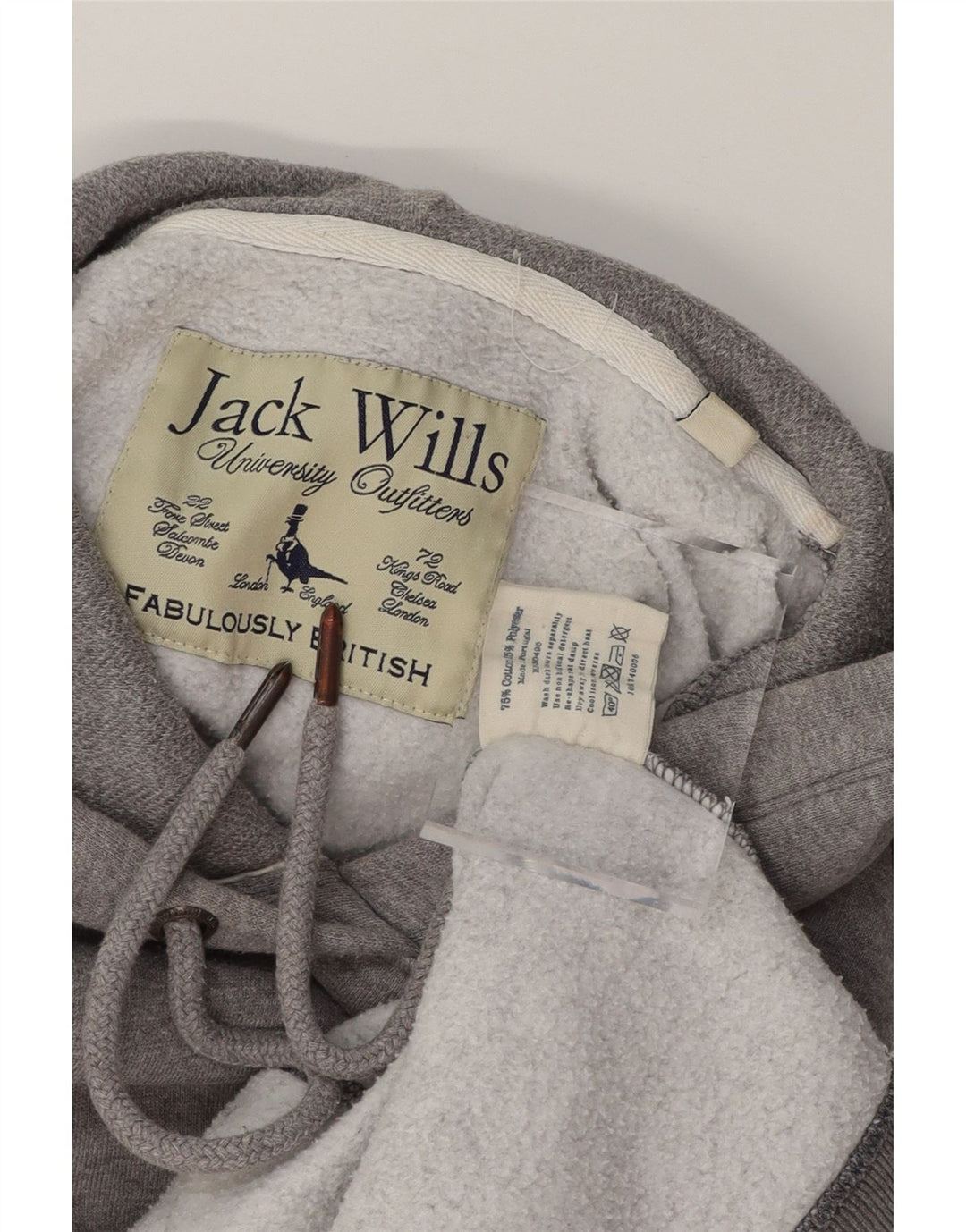 JACK WILLS Mens Hoodie Jumper Medium Grey Cotton Vintage Jack Wills and Second-Hand Jack Wills from Messina Hembry 