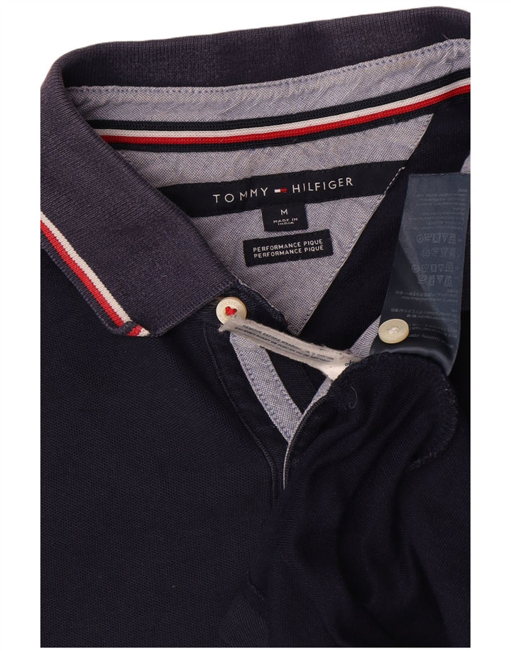 Camisa polo masculina Tommy Hilfiger média algodão azul marinho