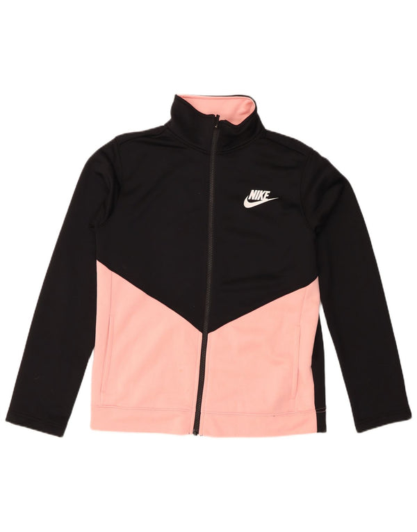 Jaqueta Nike Girls Tracksuit Top 13-14 Anos XL Preto Colorblock Poliéster