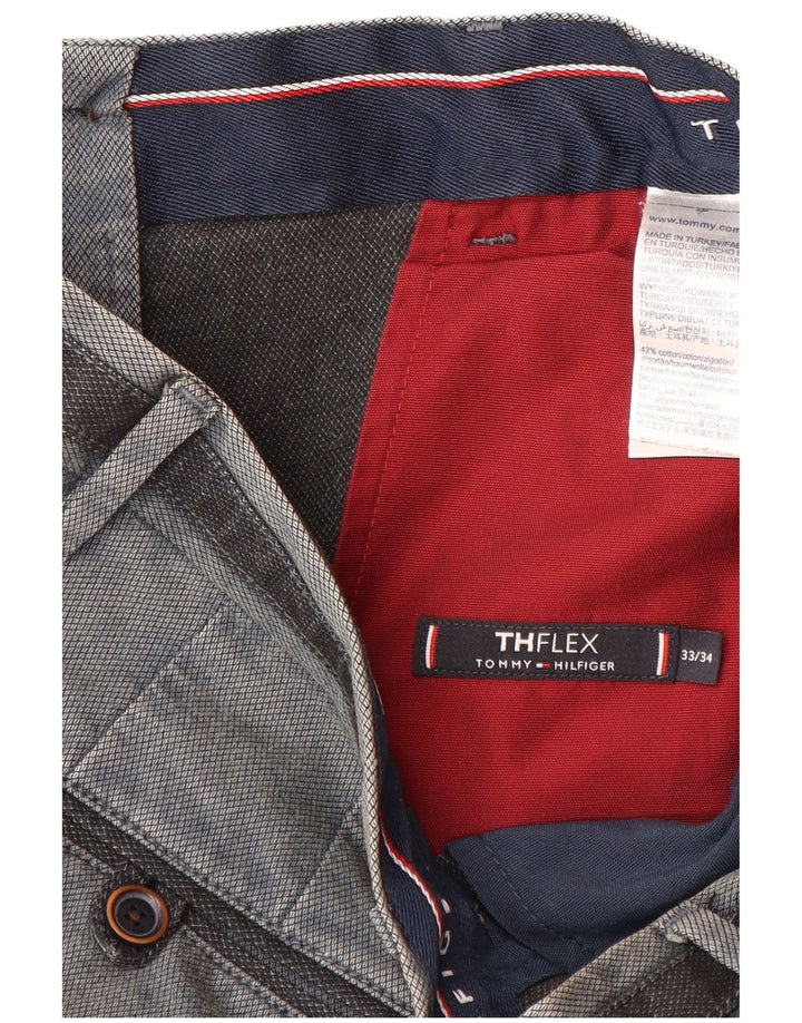 Calça Chino Masculina TOMMY HILFIGER Flex Straight W33 L31 Algodão Cinza