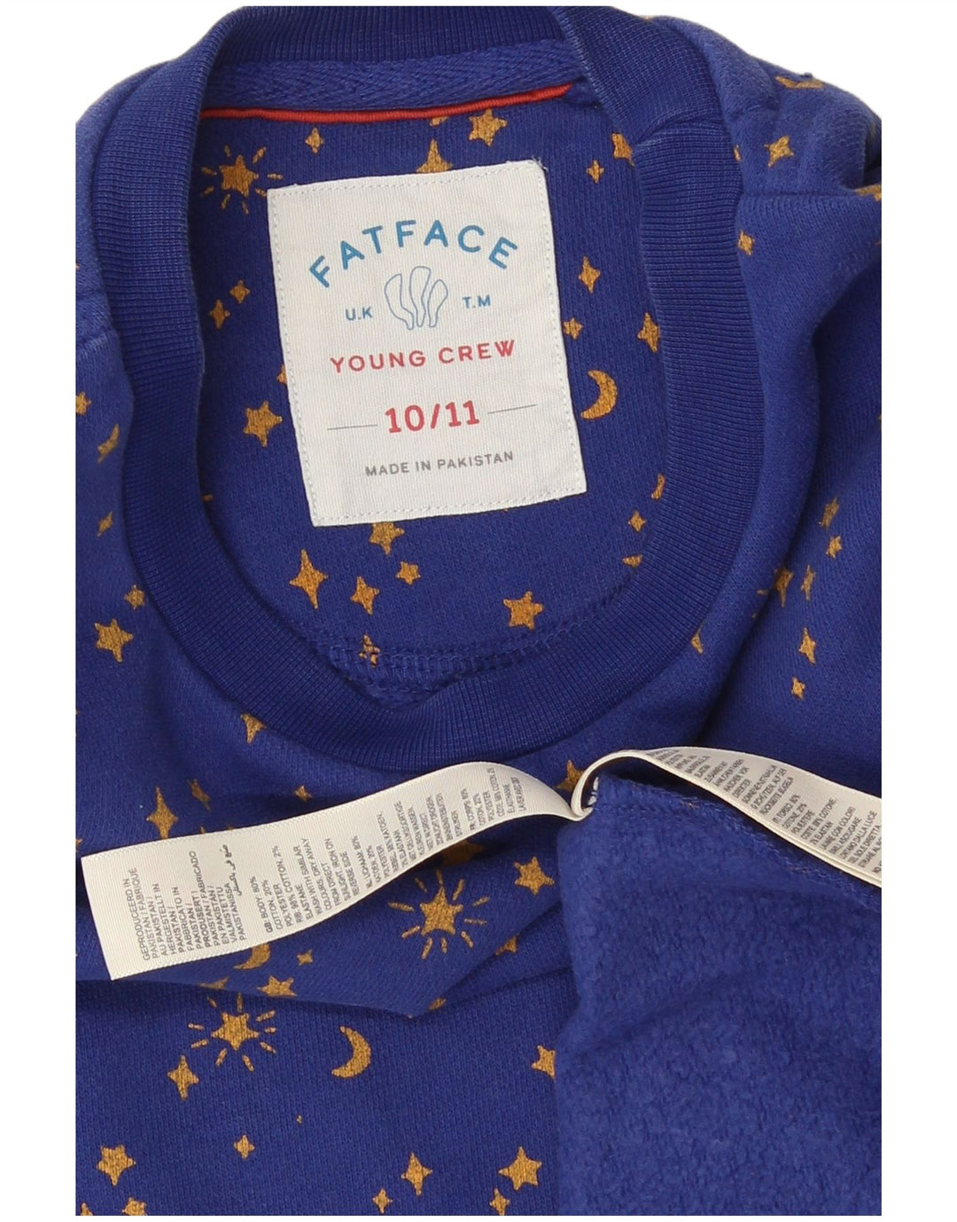 Fat Face Meninas Padrão Abstrato Manga Longa Vestido Básico 10-11 Anos Azul