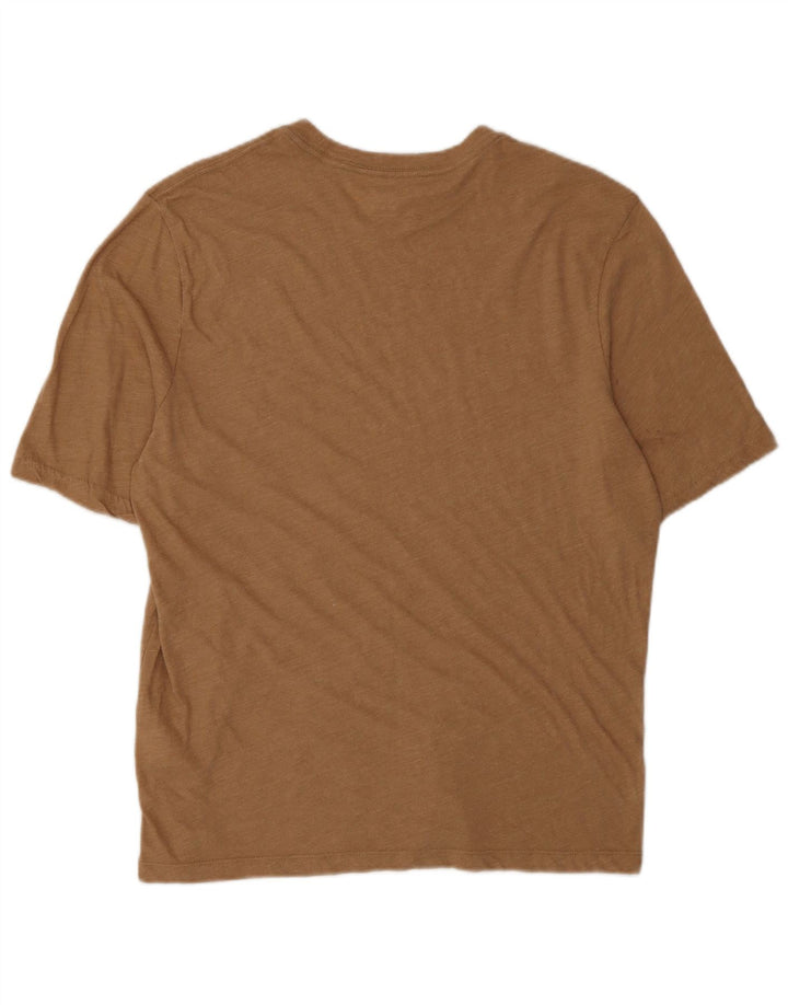 Camiseta masculina J. Crew Top algodão manchado bege médio