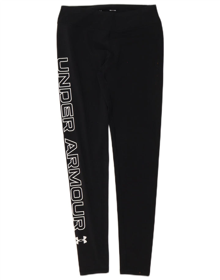Under Armour Womens Graphic Leggings UK 10 Pequeno Algodão Preto