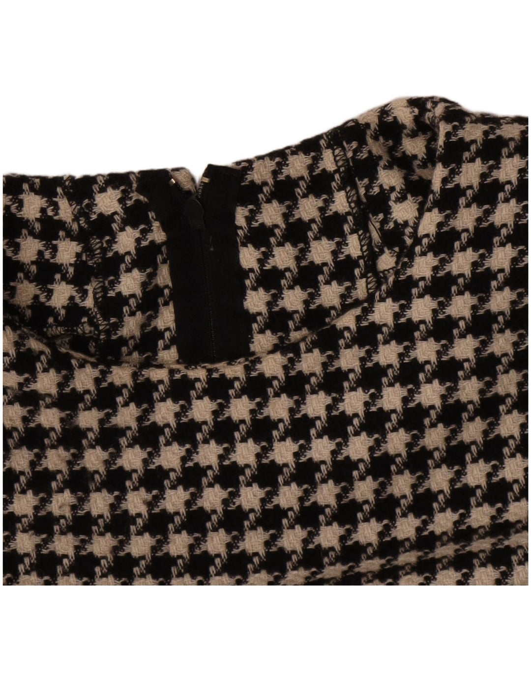Vestido bainha feminino vintage UK 12 médio preto houndstooth