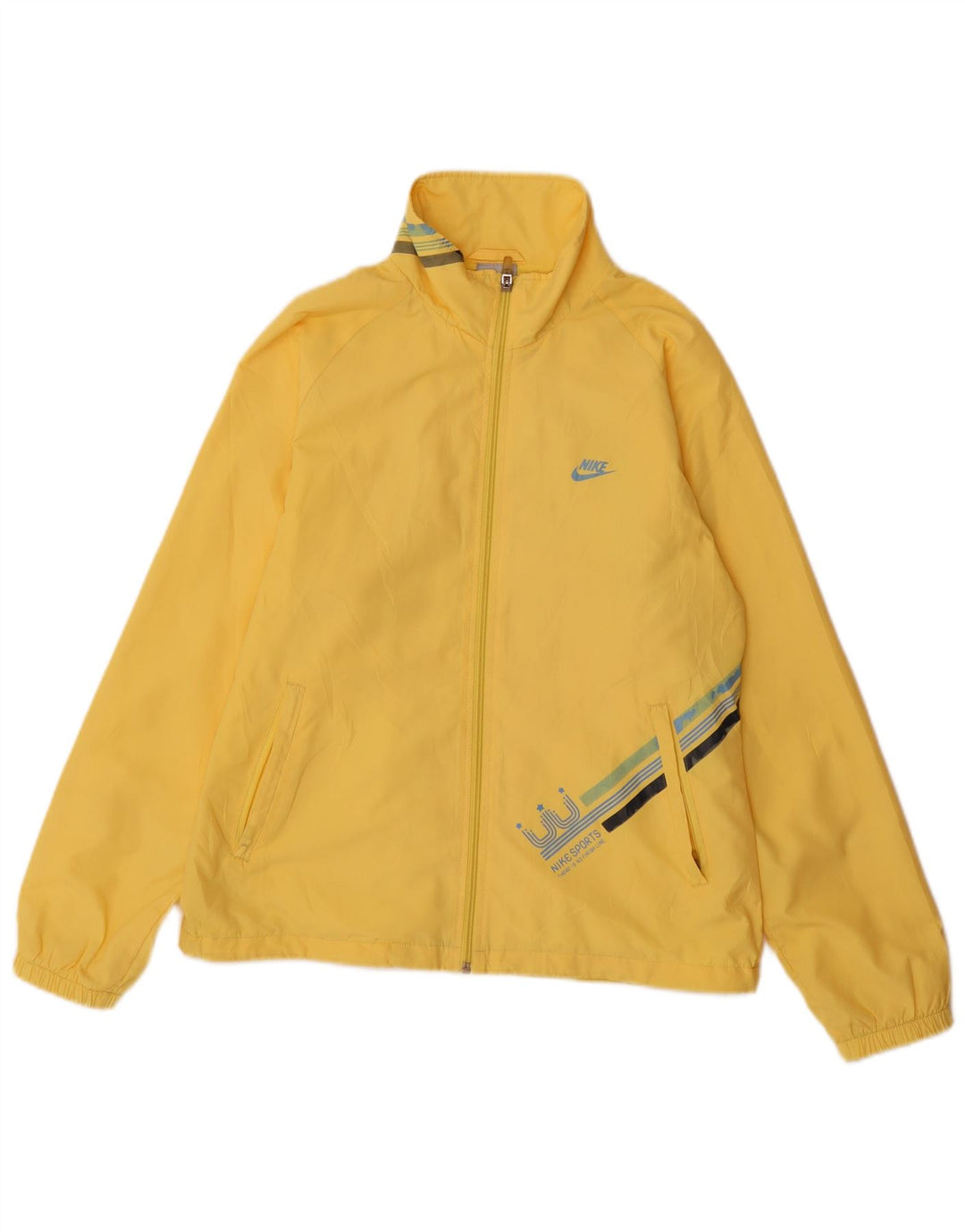 Jaqueta Nike Feminina Graphic Rain UK 12 Médio Nylon Amarelo
