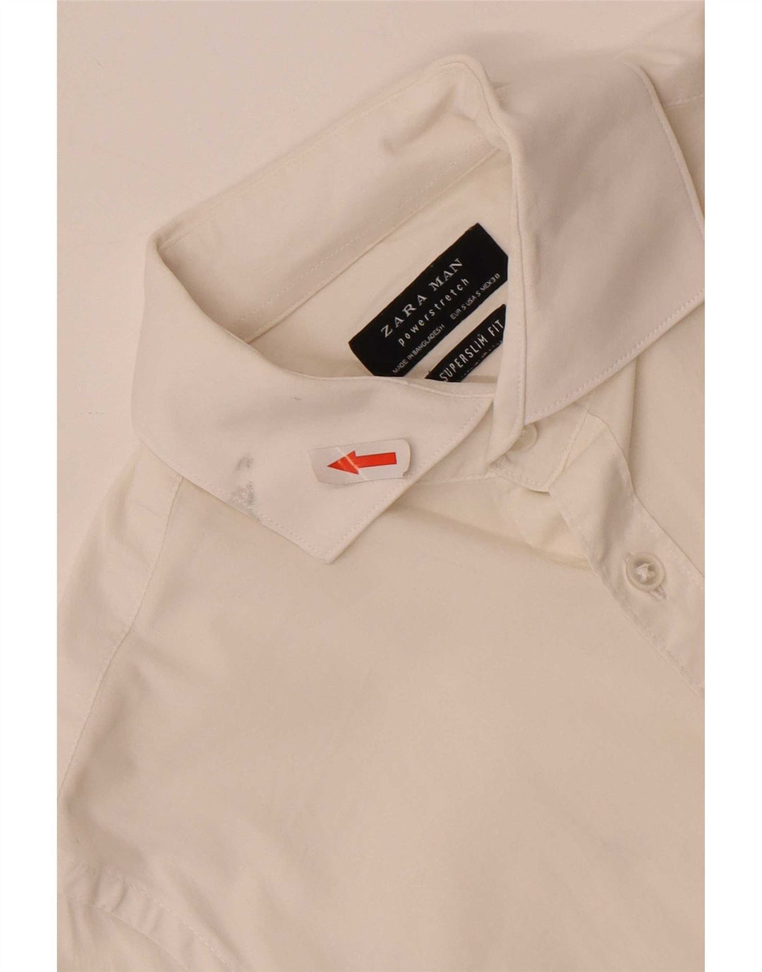 Camisa masculina Zara Super Slim Fit pequena branca