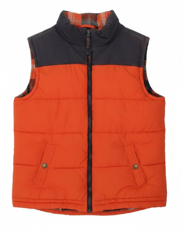 Colete acolchoado para meninos FAT FACE 4-5 anos algodão colorblock laranja