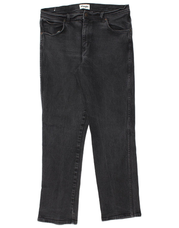Wrangler Masculino Texas Straight Jeans W36 L32 Algodão Preto