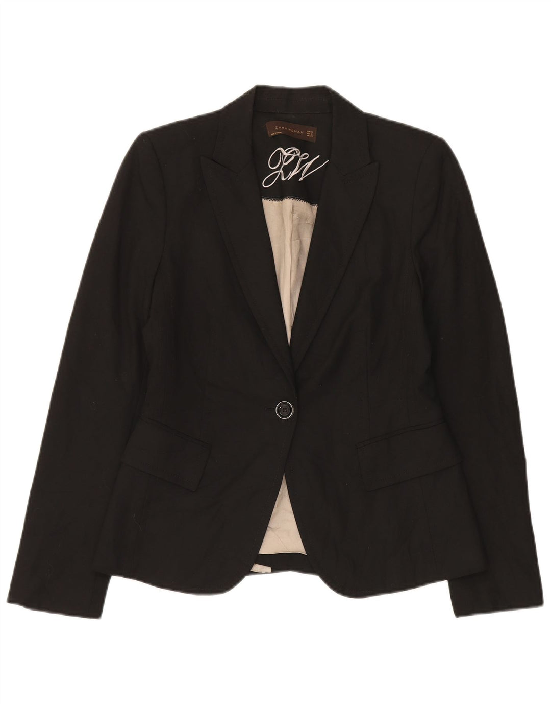 Jaqueta blazer feminina Zara com 1 botão UE 38 pequena preta
