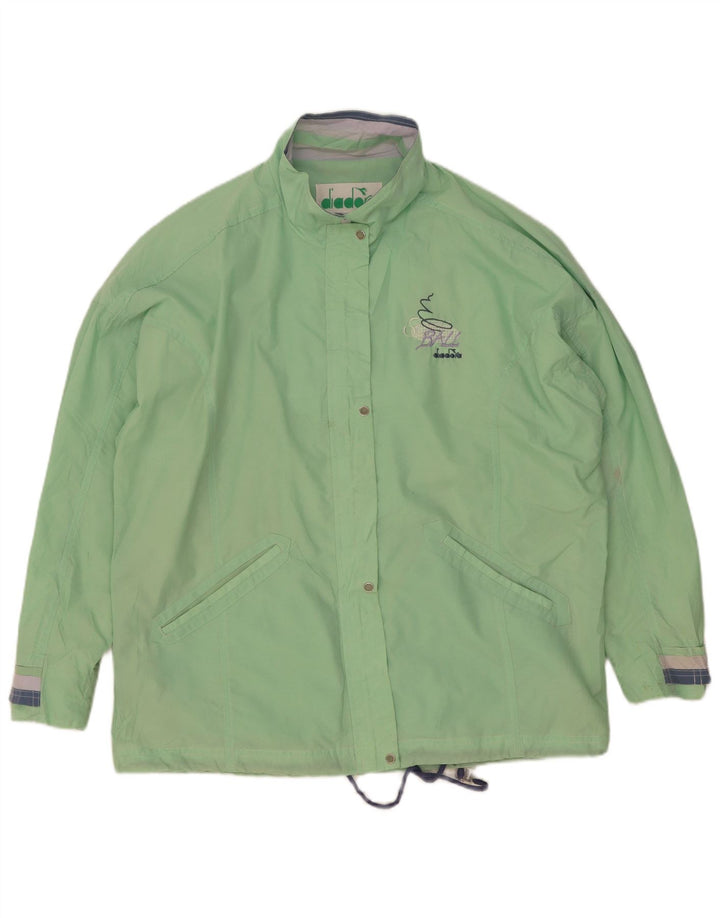 Diadora Womens Oversized Rain Jacket UK 14 Médio Verde Nylon