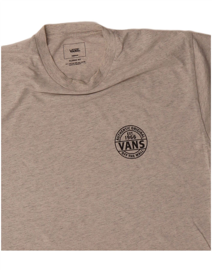 Camiseta masculina VANS Classic Fit Graphic Top cinza médio algodão manchado