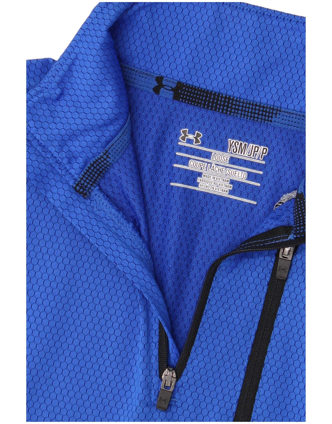 Under Armour Meninos Pulôver Treino Top 7-8 Anos Pequeno Azul Colorblock