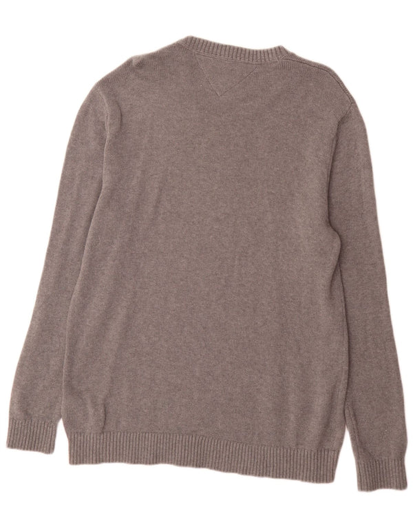 Tommy Hilfiger Suéter masculino com gola canoa XL algodão cinza