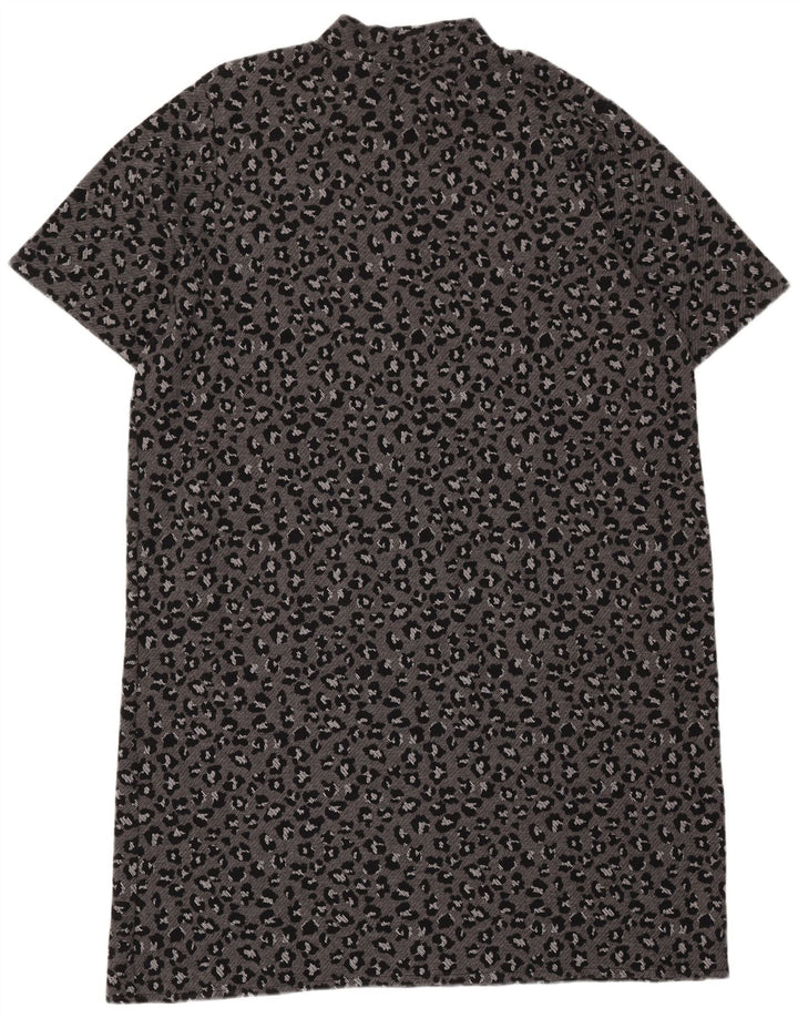 Vestido básico feminino MARKS & SPENCER UK 24 4XL cinza animal estampado algodão